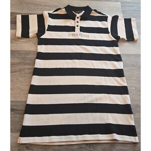 Teddy‎ Fresh Striped Polo Dress XXS/XS Black White Short Sleeve Casual